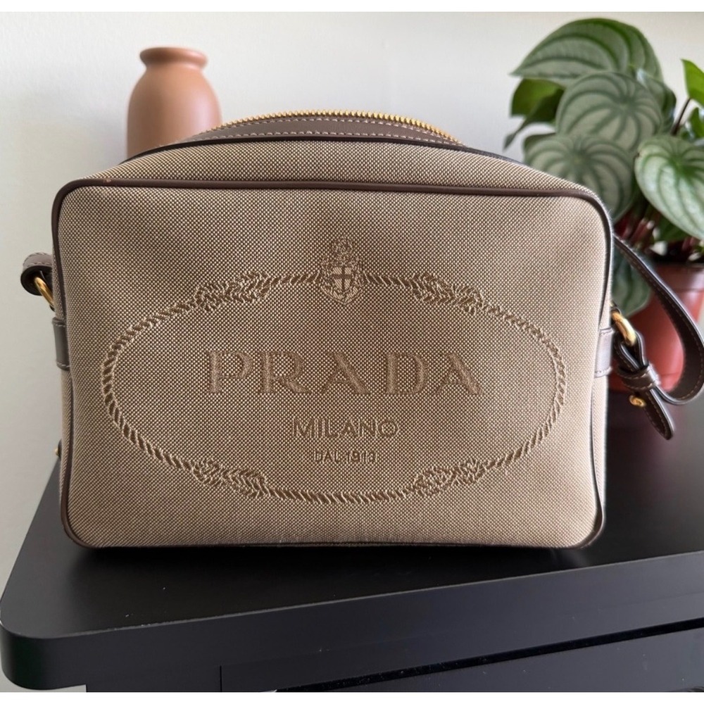 Prada Milano Tan Brown Crossbody Stitch Purse, Limited Edition || SALE